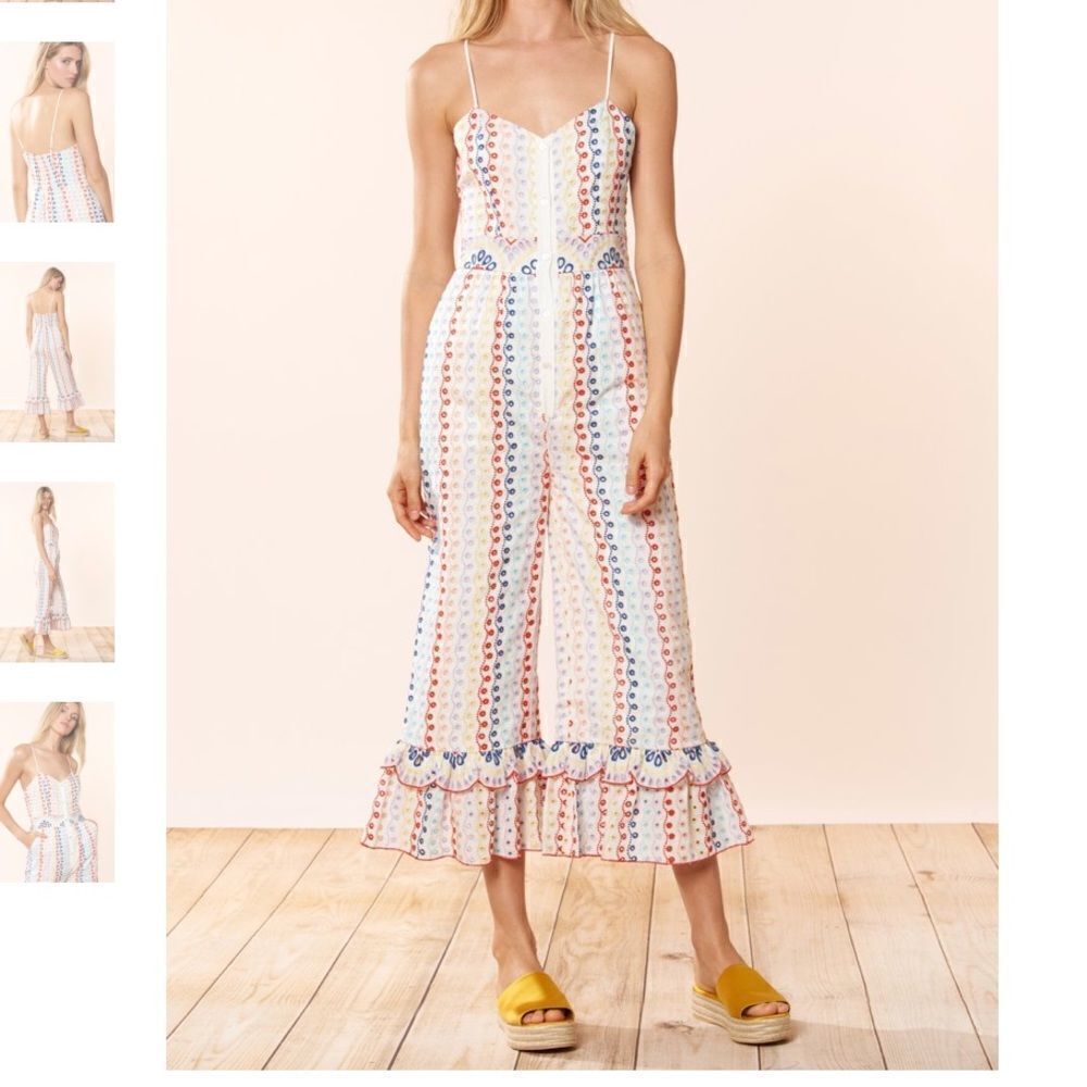Red Carter Bailey Multi Color Eyelet Jumpsuit NWT